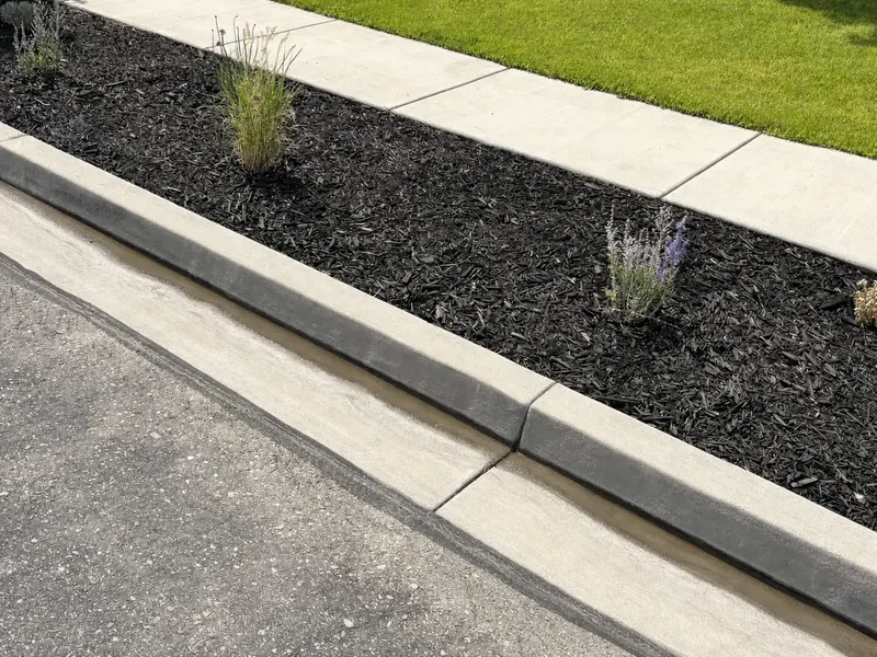 Finished Detail: Grasses in Mulch